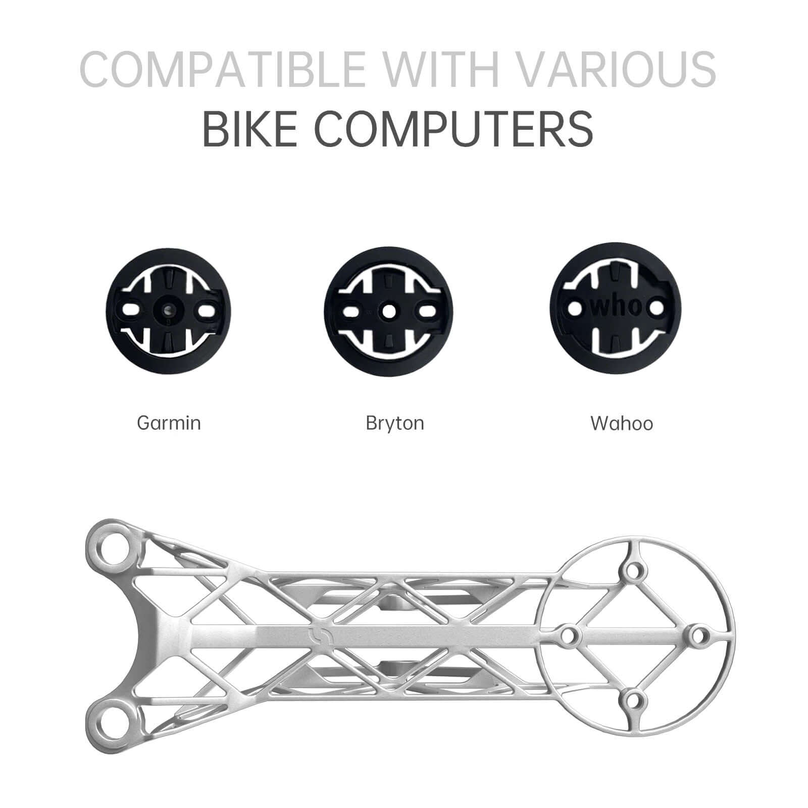 Pinarello Most 3D-Printed Titanium Bike Computer Mount, Samassi Ultra-Light High Strength Bike Mount, Fully Hollowed Design with compatibility for Garmin, Bryton, and Wahoo.